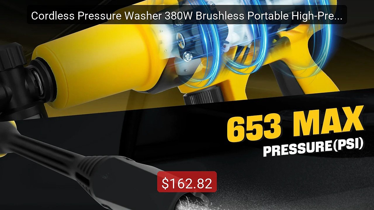 Cordless Pressure Washer 380W Brushless Portable High-Pressur... -- Amazing Value 2026 | Must Have!