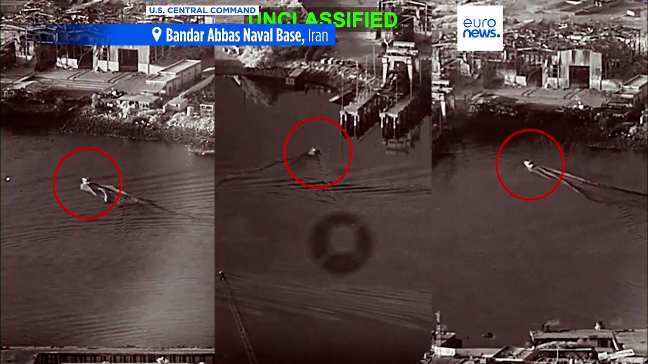 US releases video of sea drone strike on Iranian naval base