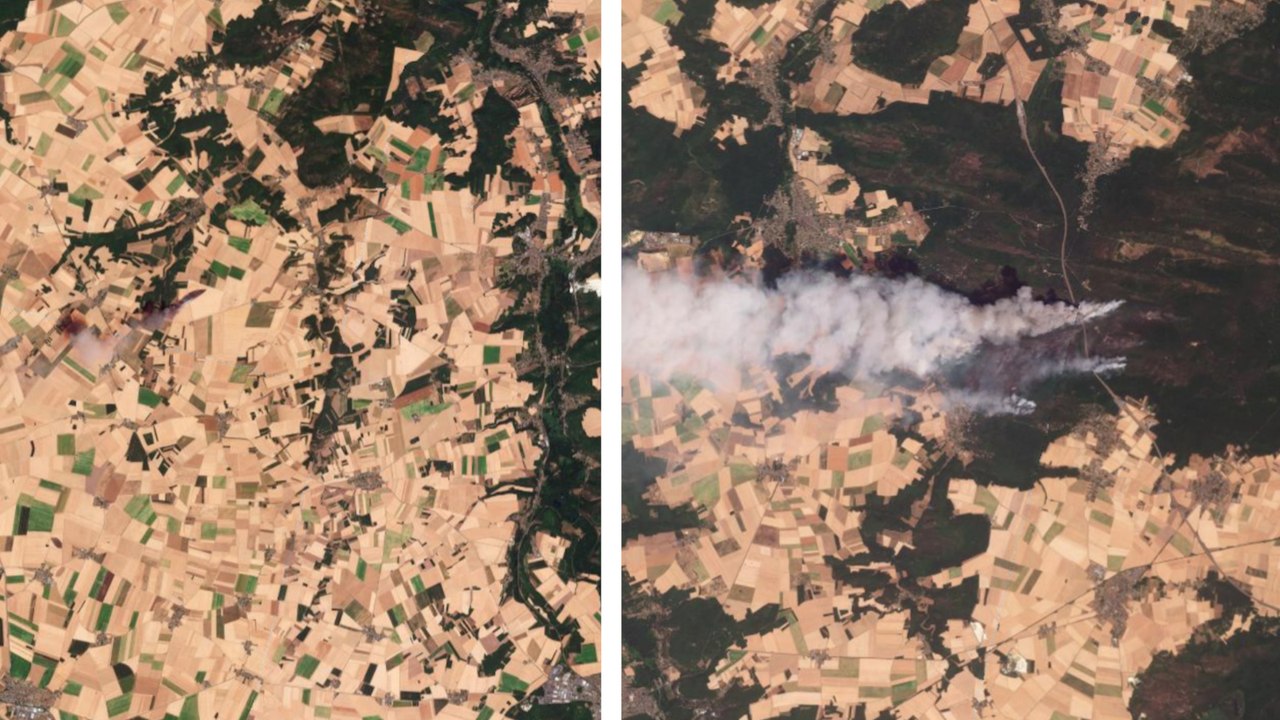 Les incendies en forêt de Fontainebleau vus du ciel