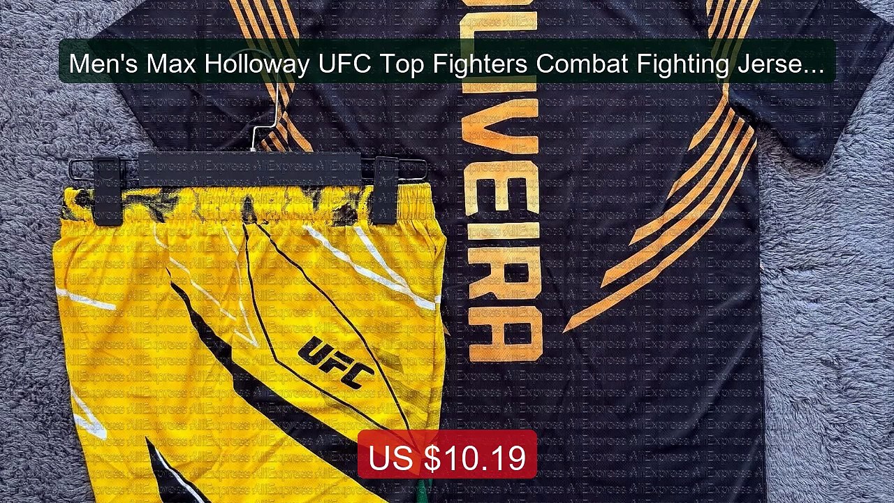 Men's Max Holloway UFC Top Fighters Combat Fighting Jersey Set Bre... -- Best Deal 2026 | Shop Now!