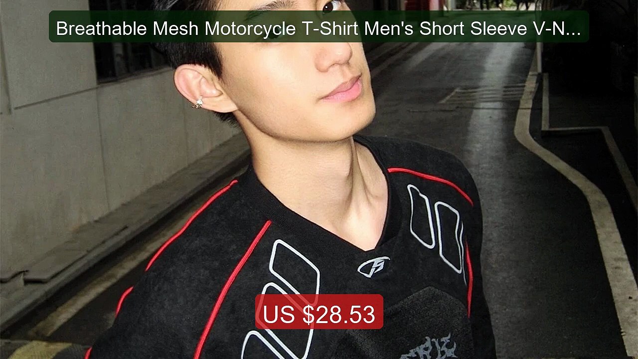 Breathable Mesh Motorcycle T-Shirt Men's Short Sleeve V-Neck D... -- Best Buy 2026 | Great Quality!