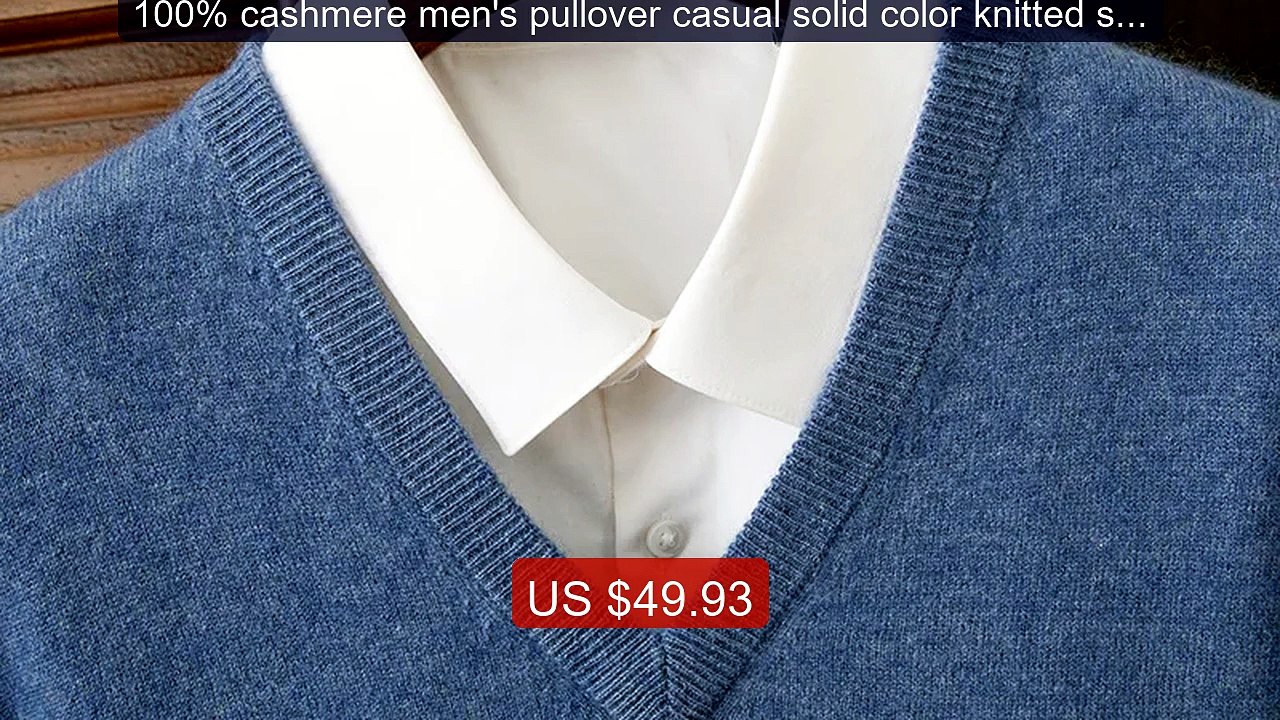 100% cashmere men's pullover casual solid color knitted sweater lo... -- Best Deal 2026 | Shop Now!