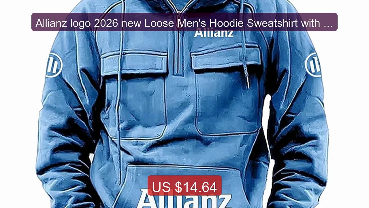 Allianz logo 2026 new Loose Men's Hoodie Sweatshirt with Zipper Ret... -- Top Rated 2026 | Buy Now!