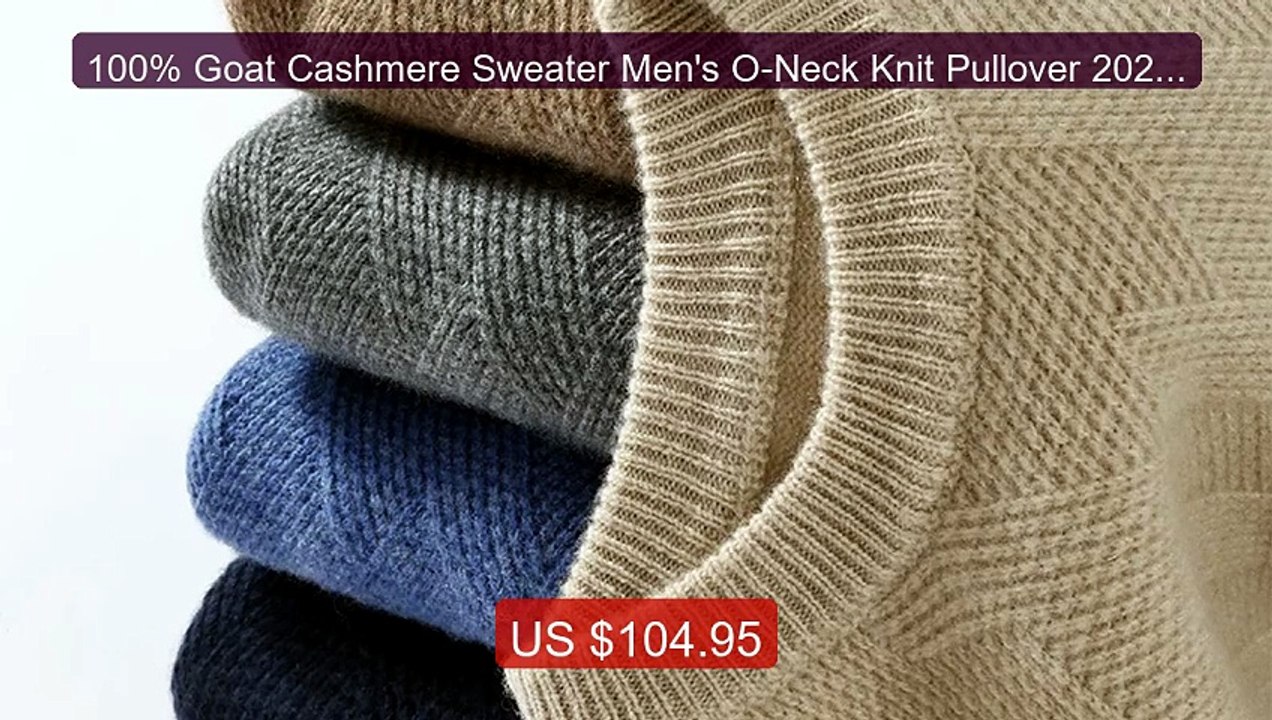 100% Goat Cashmere Sweater Men's O-Neck Knit Pullover 2025 ... -- Top Pick 2026 | Unbeatable Price!