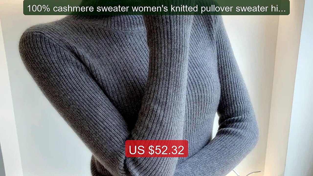 100% cashmere sweater women's knitted pullover sweater high neck so... -- Top Rated 2026 | Buy Now!