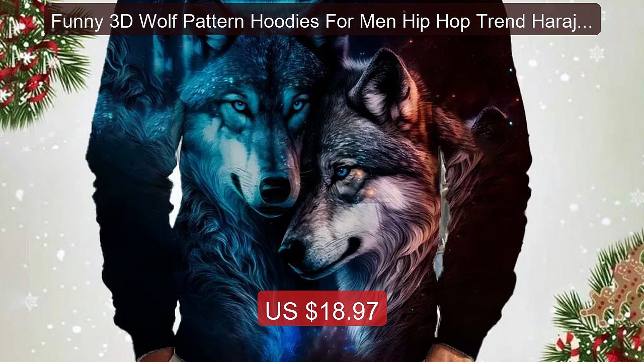 Funny 3D Wolf Pattern Hoodies For Men Hip Hop Trend Harajuku y... -- Best Buy 2026 | Great Quality!