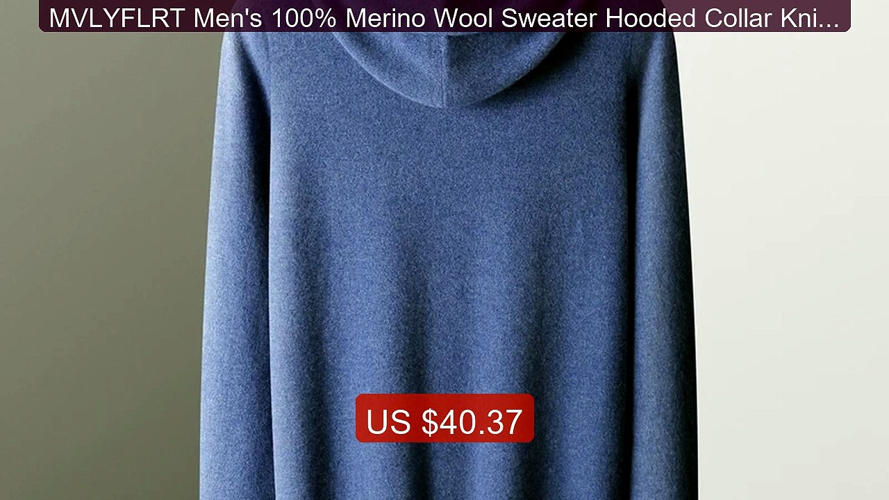 MVLYFLRT Men's 100% Merino Wool Sweater Hooded Collar Knitted Pullo... -- Top Rated 2026 | Buy Now!