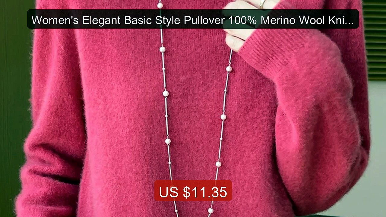 Women's Elegant Basic Style Pullover 100% Merino Wool Knitwear... -- Best Buy 2026 | Great Quality!