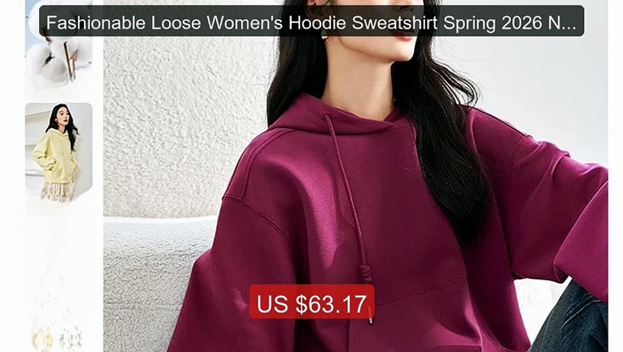 Fashionable Loose Women's Hoodie Sweatshirt Spring 2026 New St... -- Best Buy 2026 | Great Quality!