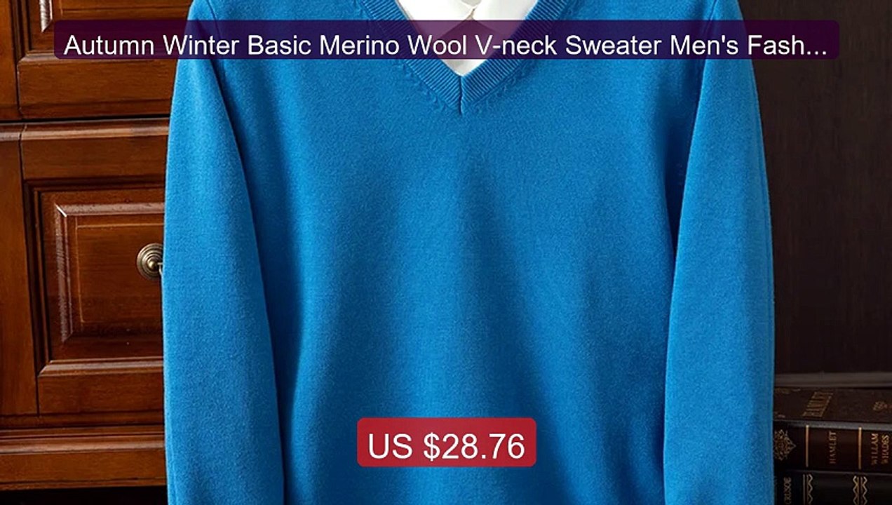 Autumn Winter Basic Merino Wool V-neck Sweater Men's Fashionable Ca... -- Top Rated 2026 | Buy Now!
