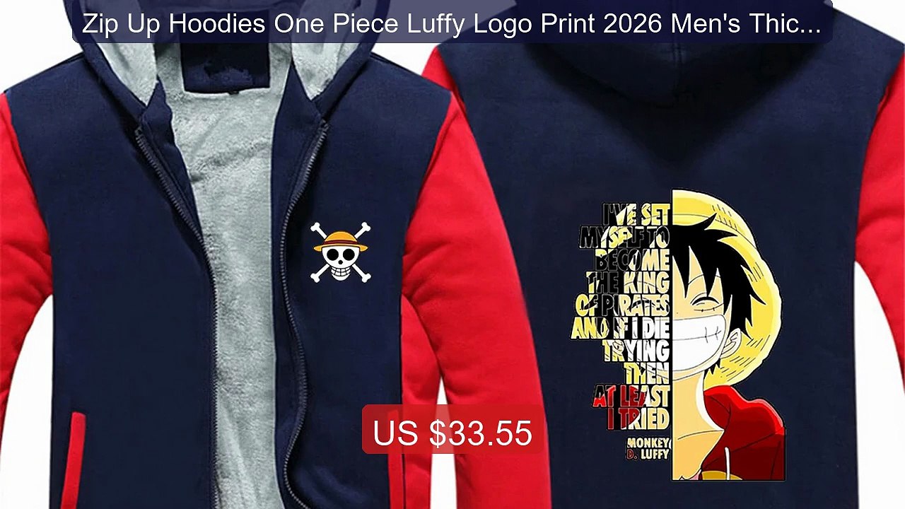 Zip Up Hoodies One Piece Luffy Logo Print 2026 Men's Thicken W... -- Best Buy 2026 | Great Quality!
