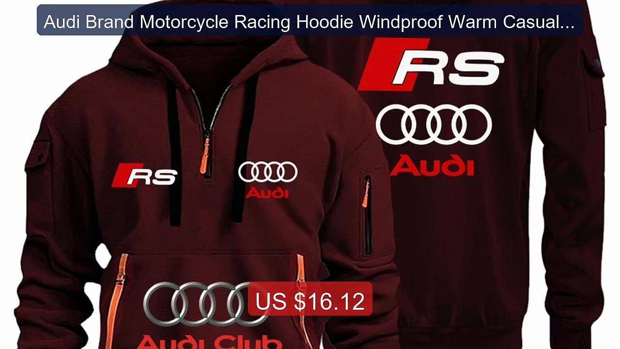 Audi Brand Motorcycle Racing Hoodie Windproof Warm Casual Personal... -- Best Deal 2026 | Shop Now!