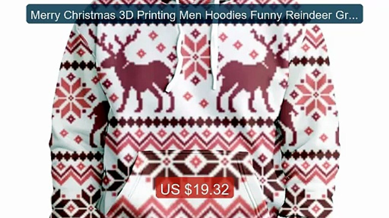 Merry Christmas 3D Printing Men Hoodies Funny Reindeer Graphic Hoo... -- Best Deal 2026 | Shop Now!