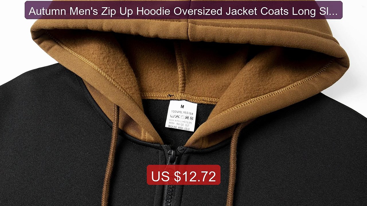 Autumn Men's Zip Up Hoodie Oversized Jacket Coats Long Sleeve ... -- Hot Deal 2026 | Limited Offer!