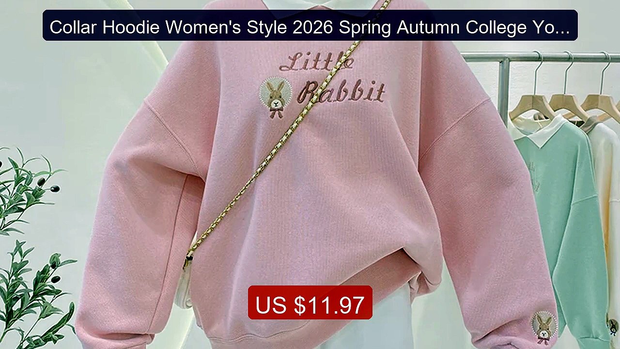 Collar Hoodie Women's Style 2026 Spring Autumn College Youthf... -- Amazing Value 2026 | Must Have!
