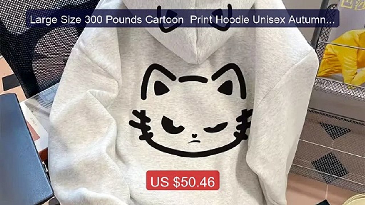 Large Size 300 Pounds Cartoon  Print Hoodie Unisex Autumn Winter Ne... -- Top Rated 2026 | Buy Now!
