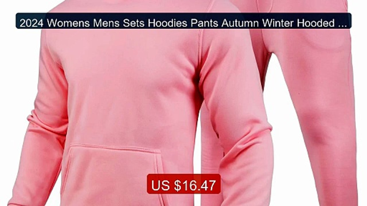 2024 Womens Mens Sets Hoodies Pants Autumn Winter Hooded Sweat... -- Hot Deal 2026 | Limited Offer!