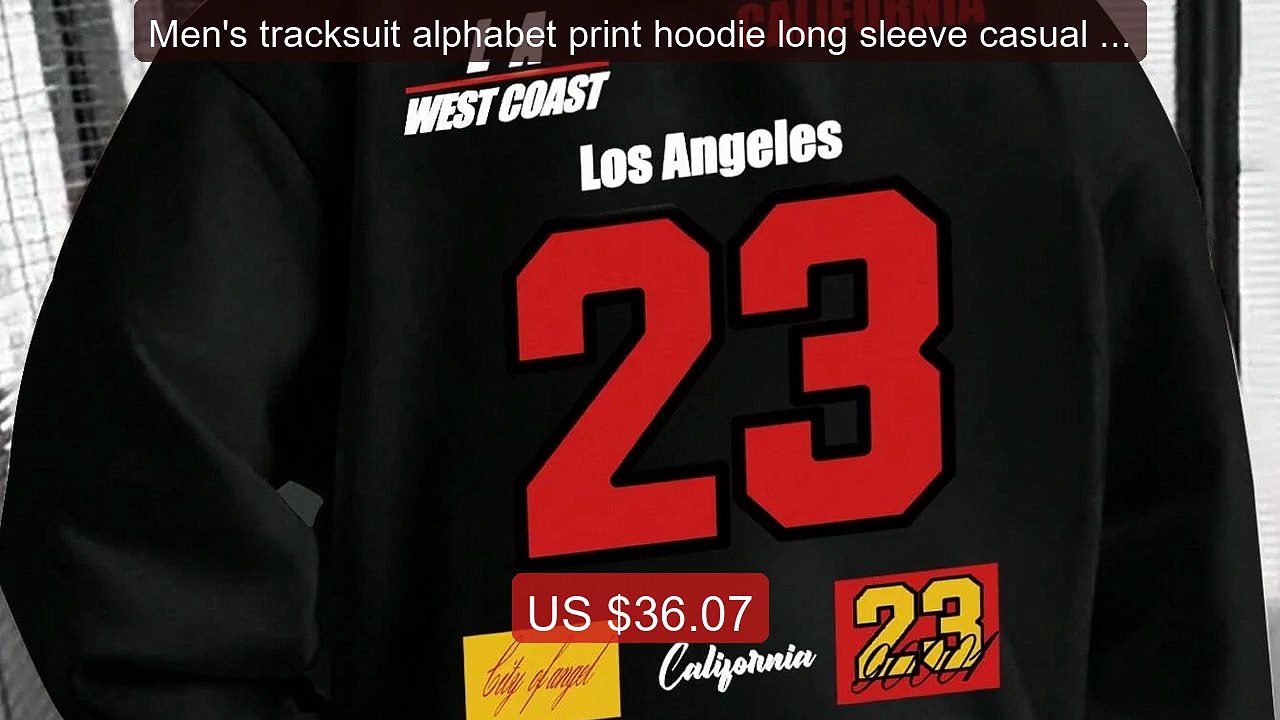 Men's tracksuit alphabet print hoodie long sleeve casual sportswear... -- Top Rated 2026 | Buy Now!