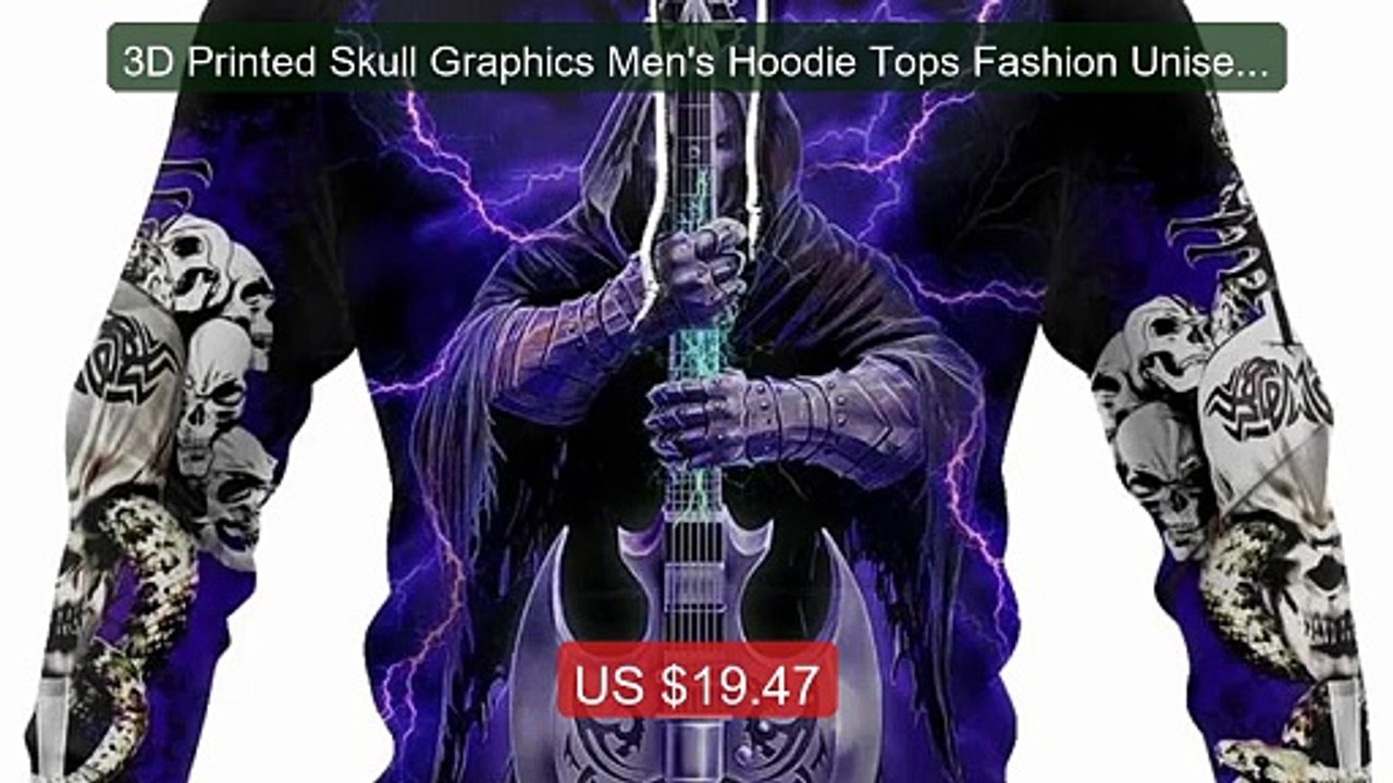 3D Printed Skull Graphics Men's Hoodie Tops Fashion Unisex Swe... -- Best Buy 2026 | Great Quality!