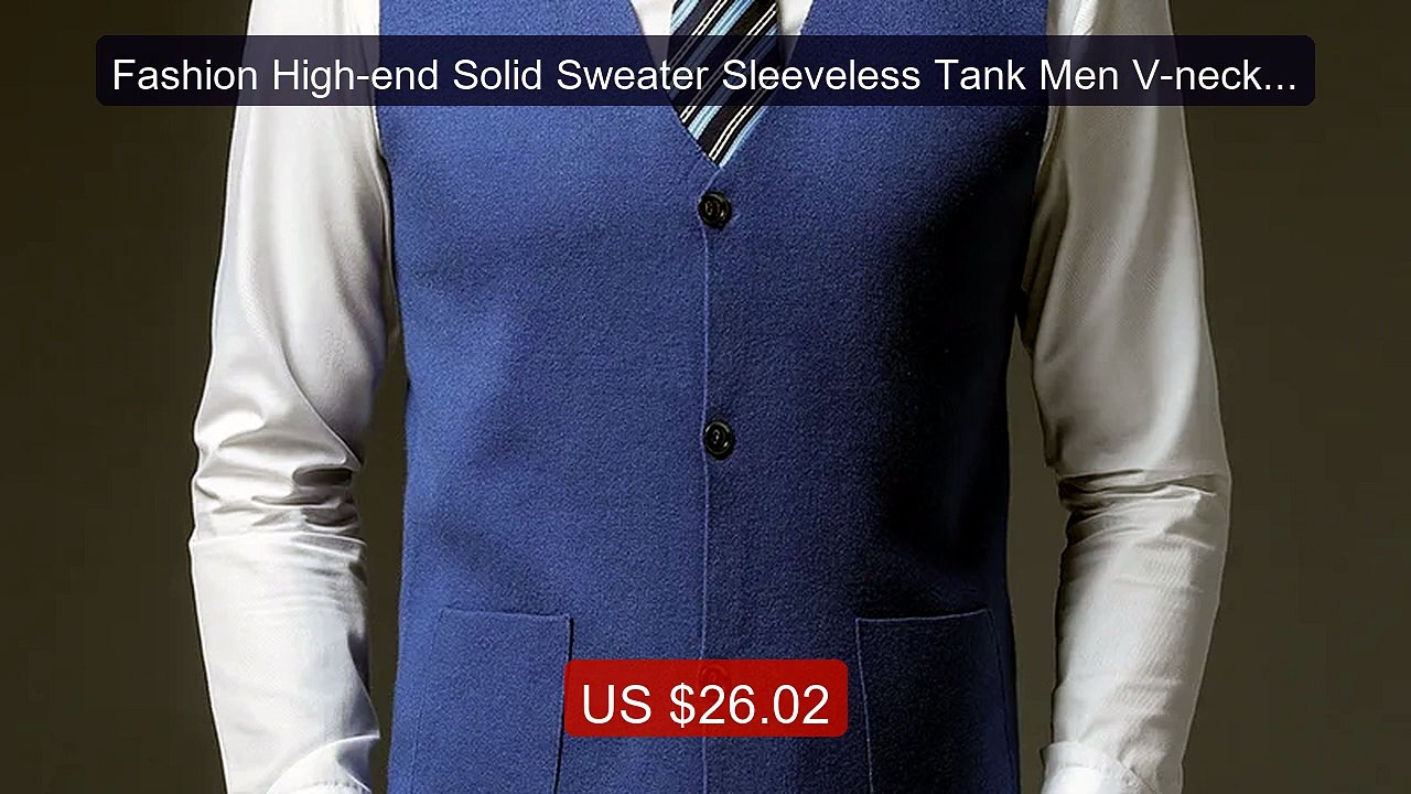 Fashion High-end Solid Sweater Sleeveless Tank Men V-neck B... -- Top Pick 2026 | Unbeatable Price!