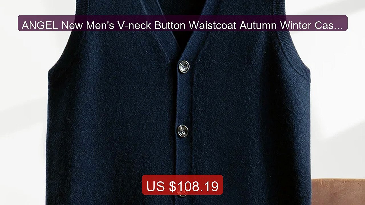 ANGEL New Men's V-neck Button Waistcoat Autumn Winter Cashmere Sle... -- Best Deal 2026 | Shop Now!