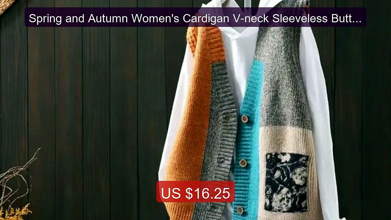 Spring and Autumn Women's Cardigan V-neck Sleeveless Button... -- Top Pick 2026 | Unbeatable Price!