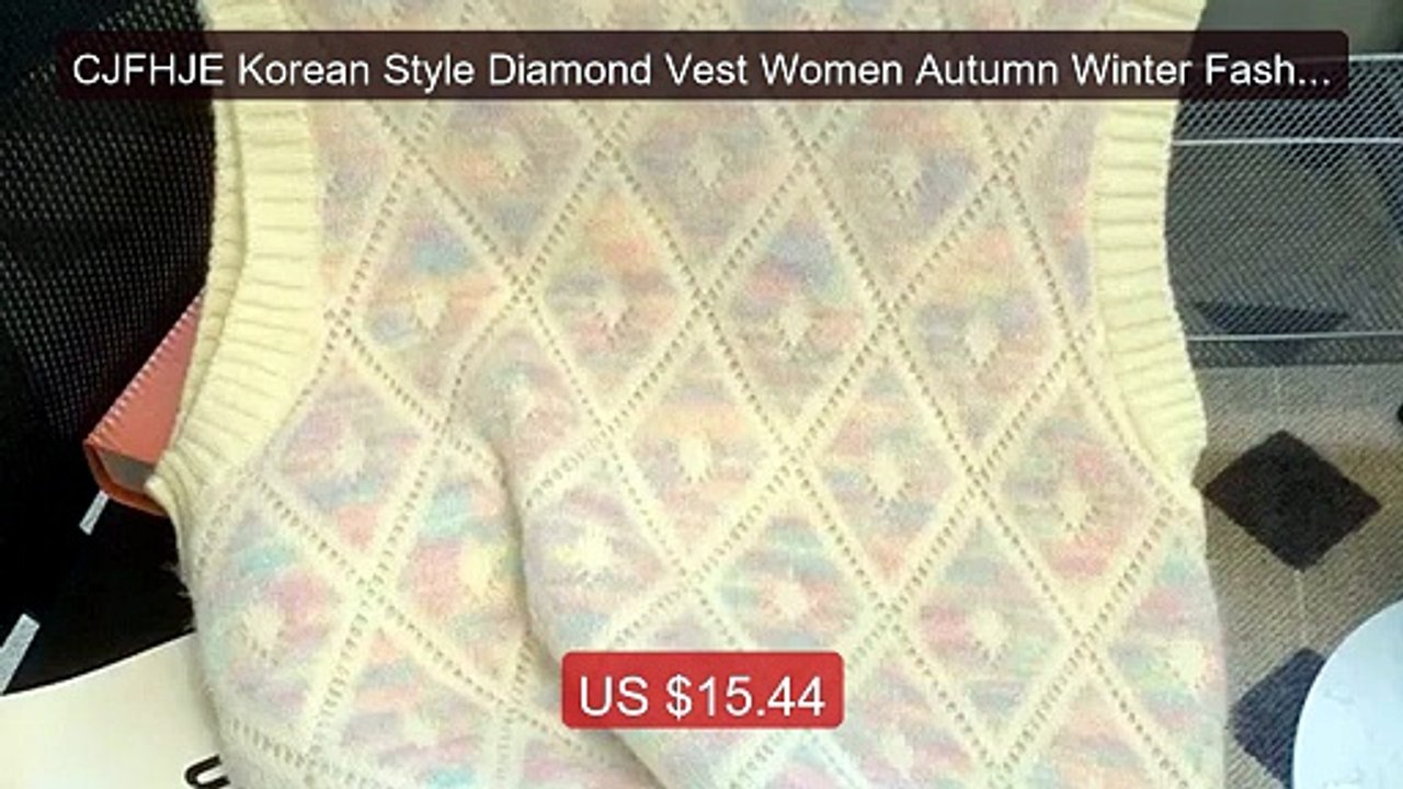 CJFHJE Korean Style Diamond Vest Women Autumn Winter Fashion ... -- Amazing Value 2026 | Must Have!