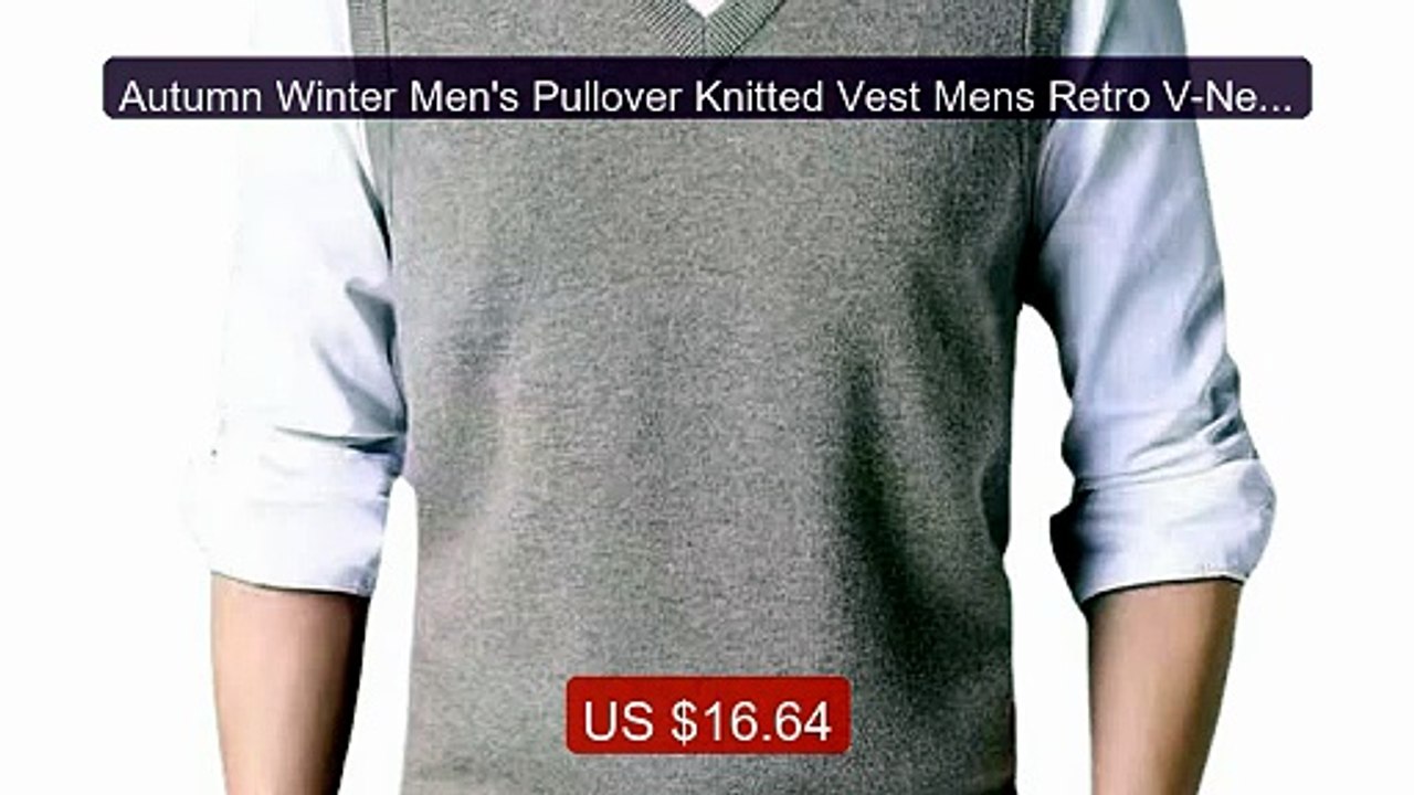 Autumn Winter Men's Pullover Knitted Vest Mens Retro V-Neck Jumper... -- Best Deal 2026 | Shop Now!