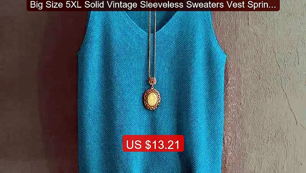 Big Size 5XL Solid Vintage Sleeveless Sweaters Vest Spring ... -- Top Pick 2026 | Unbeatable Price!