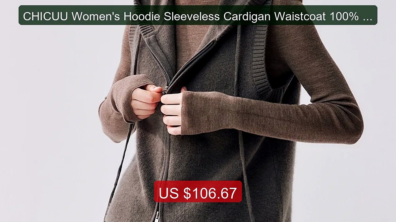 CHICUU Women's Hoodie Sleeveless Cardigan Waistcoat 100% Cashm... -- Best Buy 2026 | Great Quality!