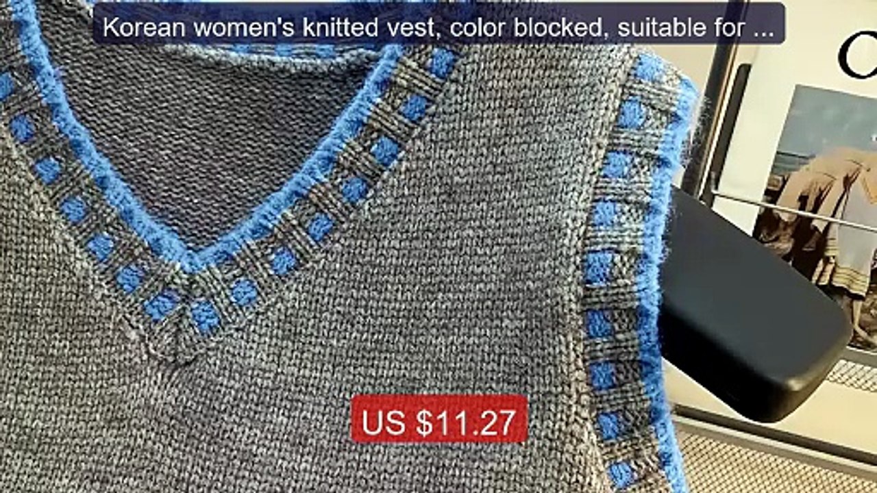 Korean women's knitted vest, color blocked, suitable for layered we... -- Top Rated 2026 | Buy Now!