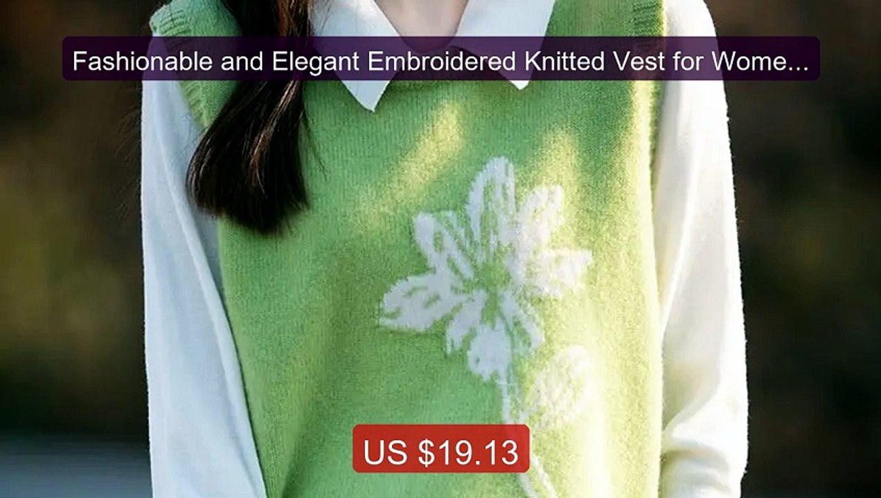 Fashionable and Elegant Embroidered Knitted Vest for Women in Autum... -- Top Rated 2026 | Buy Now!