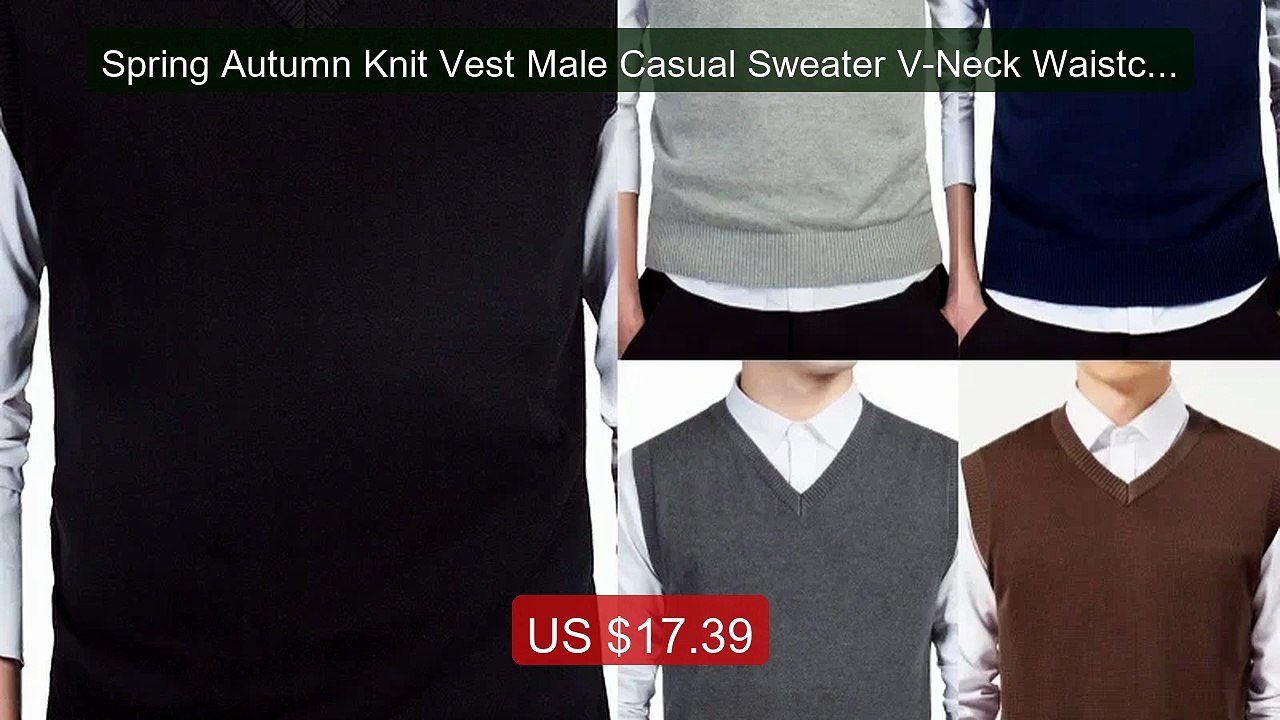 Spring Autumn Knit Vest Male Casual Sweater V-Neck Waistcoat Man W... -- Best Deal 2026 | Shop Now!