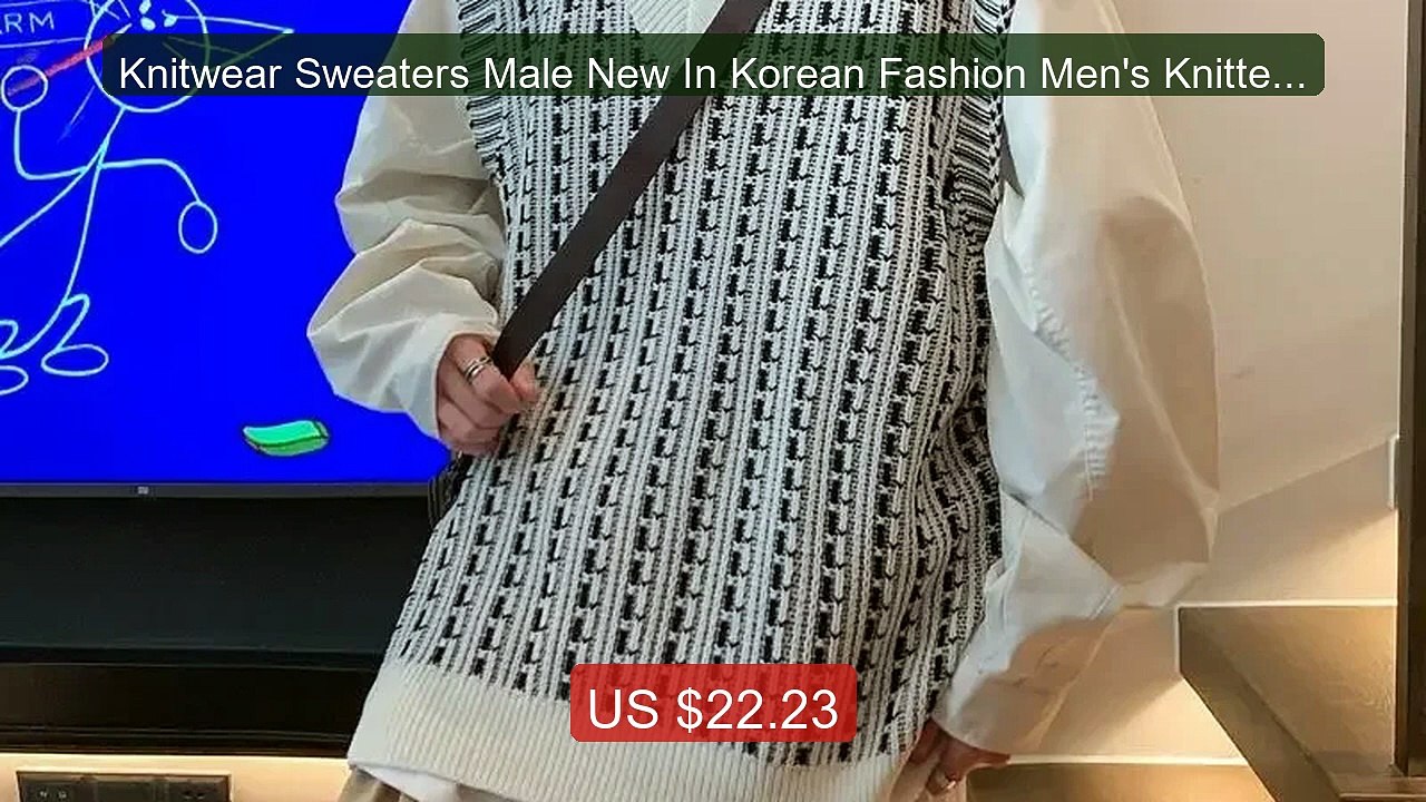 Knitwear Sweaters Male New In Korean Fashion Men's Knitted Ve... -- Amazing Value 2026 | Must Have!
