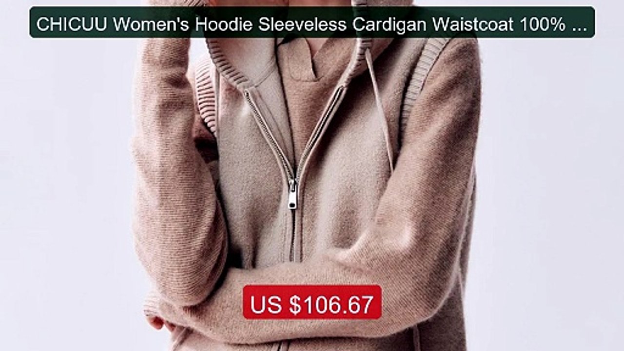 CHICUU Women's Hoodie Sleeveless Cardigan Waistcoat 100% Cashmere S... -- Top Rated 2026 | Buy Now!