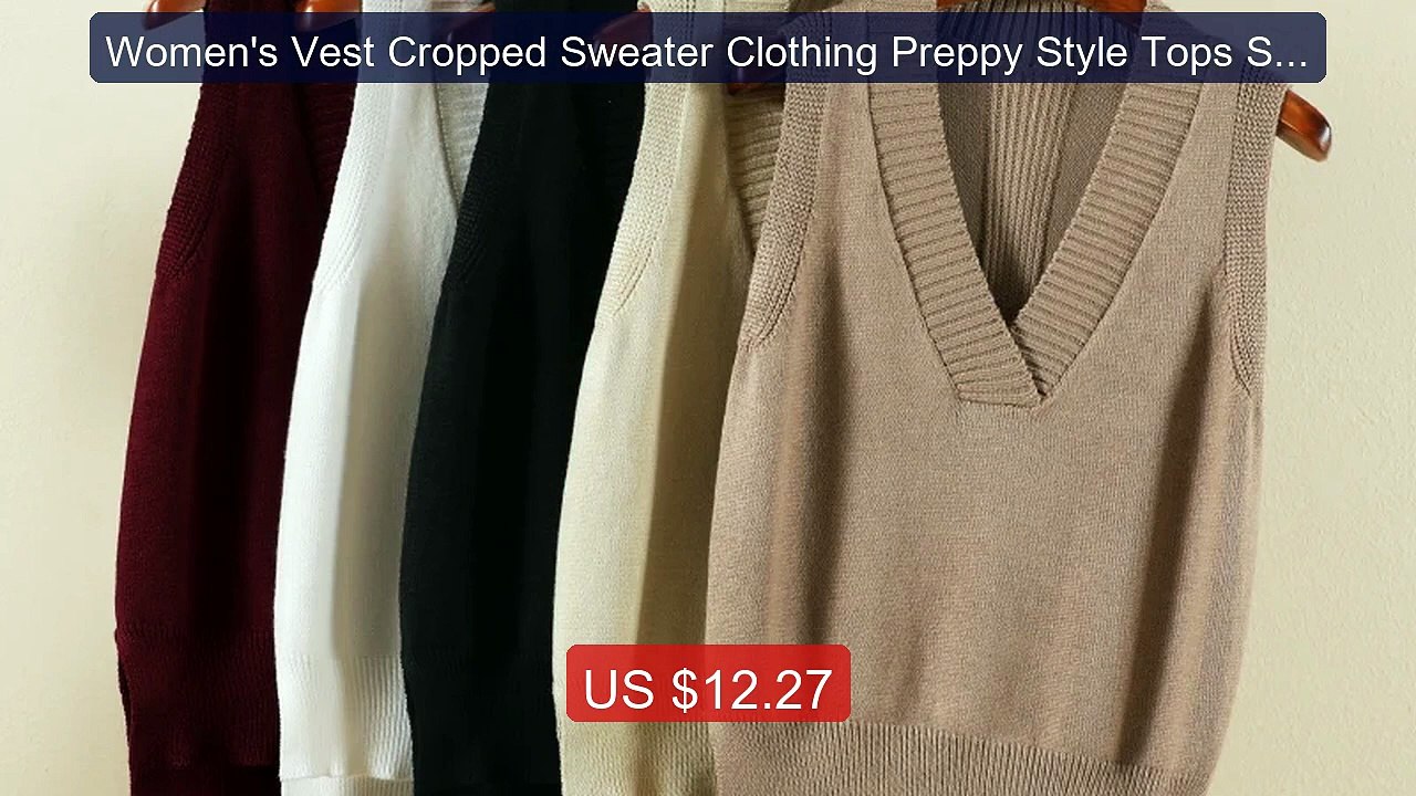 Women's Vest Cropped Sweater Clothing Preppy Style Tops Sweate... -- Best Buy 2026 | Great Quality!