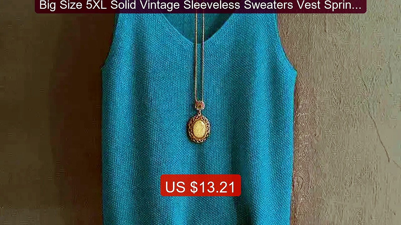 Big Size 5XL Solid Vintage Sleeveless Sweaters Vest Spring Au... -- Amazing Value 2026 | Must Have!