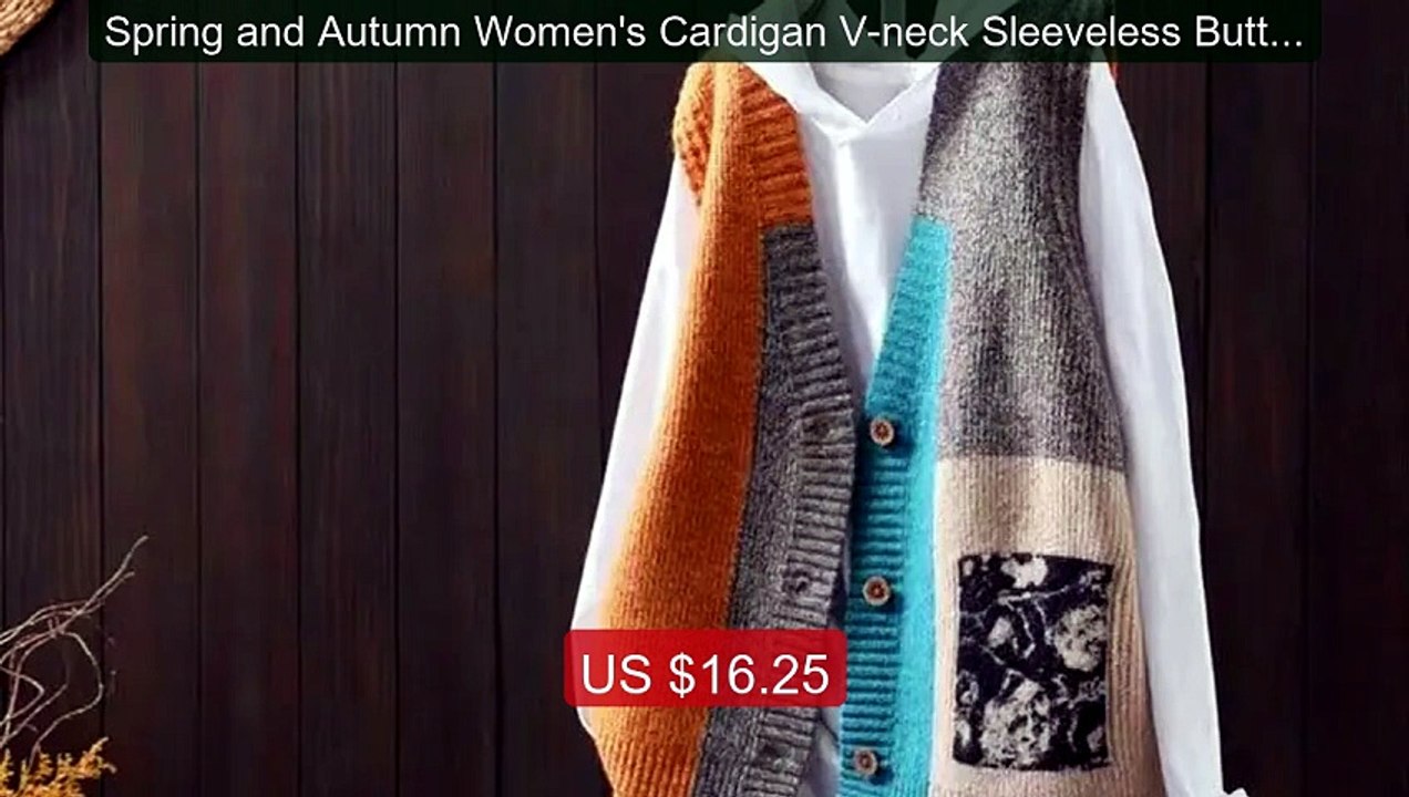 Spring and Autumn Women's Cardigan V-neck Sleeveless Button... -- Top Pick 2026 | Unbeatable Price!