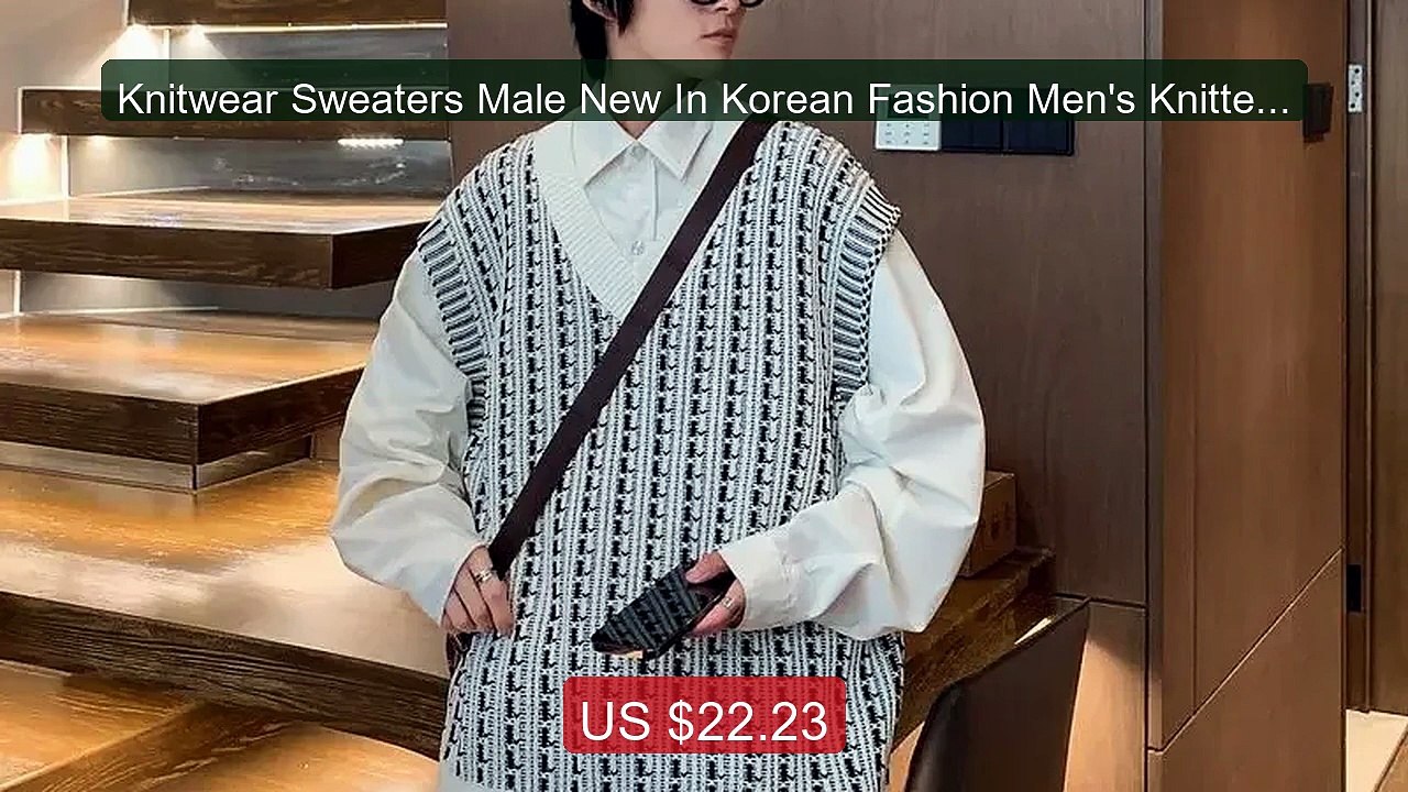 Knitwear Sweaters Male New In Korean Fashion Men's Knitted Ves... -- Hot Deal 2026 | Limited Offer!