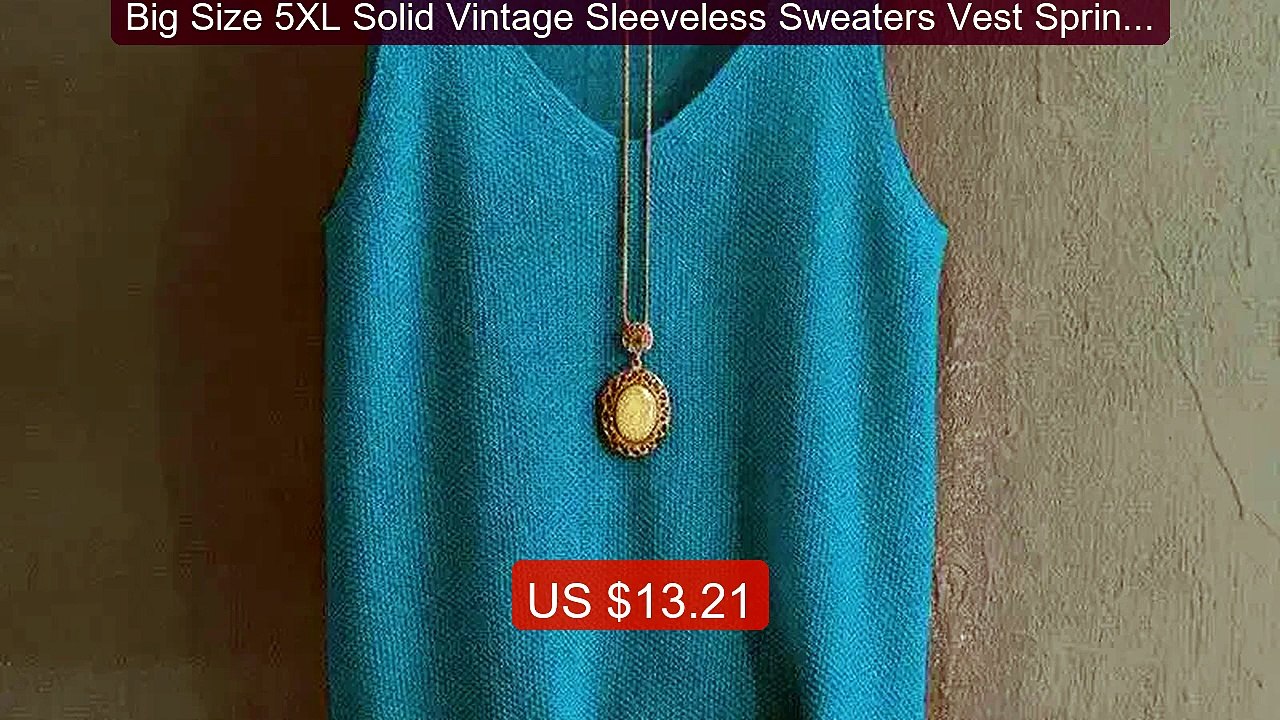 Big Size 5XL Solid Vintage Sleeveless Sweaters Vest Spring ... -- Top Pick 2026 | Unbeatable Price!