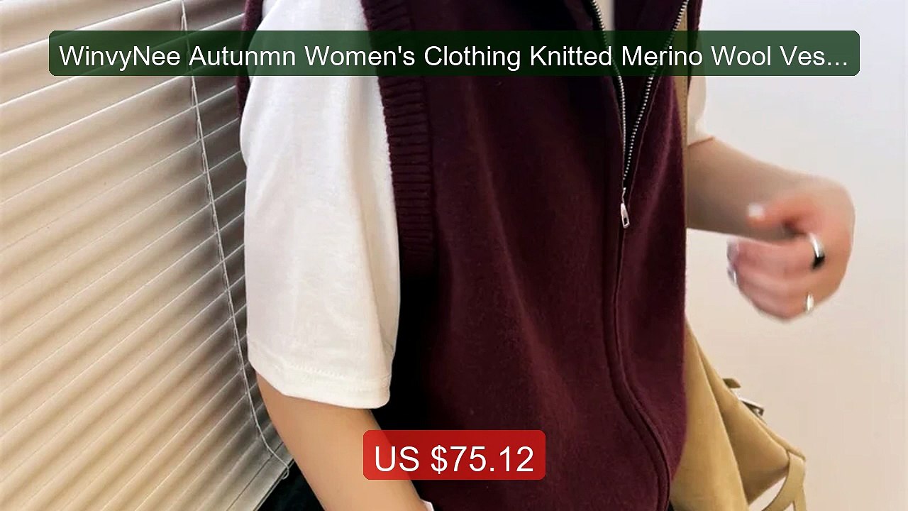 WinvyNee Autunmn Women's Clothing Knitted Merino Wool Vest Co... -- Amazing Value 2026 | Must Have!