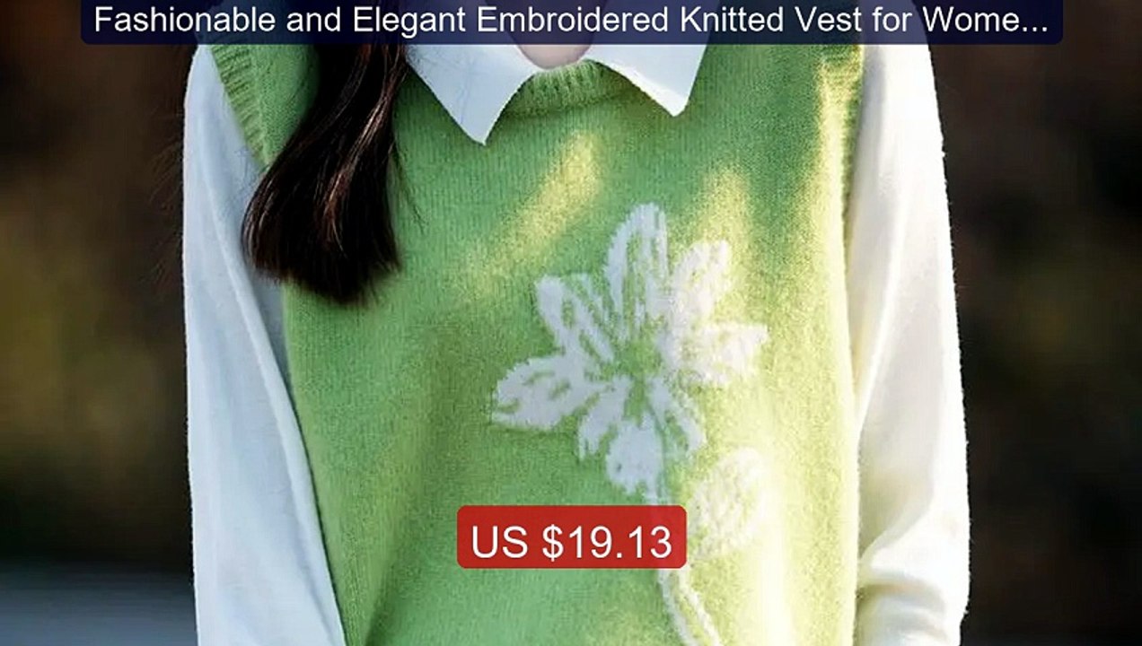 Fashionable and Elegant Embroidered Knitted Vest for Women in Autum... -- Top Rated 2026 | Buy Now!