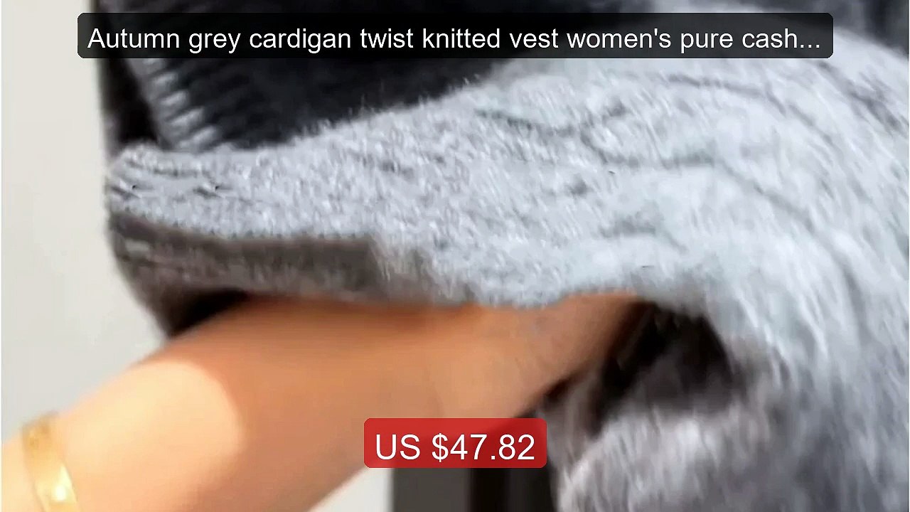 Autumn grey cardigan twist knitted vest women's pure cashme... -- Top Pick 2026 | Unbeatable Price!