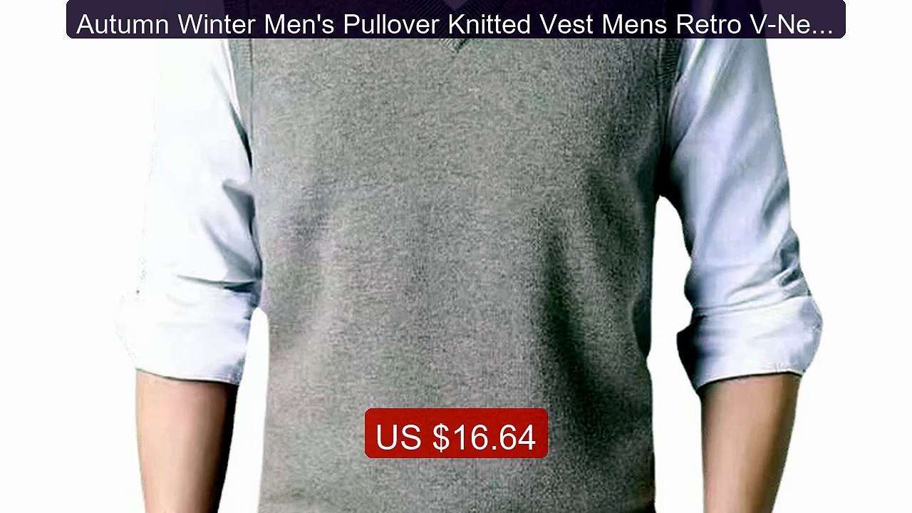 Autumn Winter Men's Pullover Knitted Vest Mens Retro V-Neck Jumper... -- Best Deal 2026 | Shop Now!