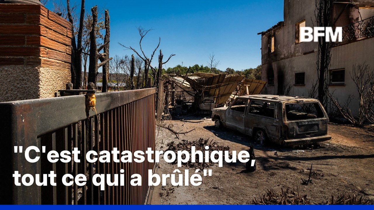 ROBIN DE BFM - Après l'incendie qui a touché les Pyrénées-Orientales, les habitants constatent les dégâts