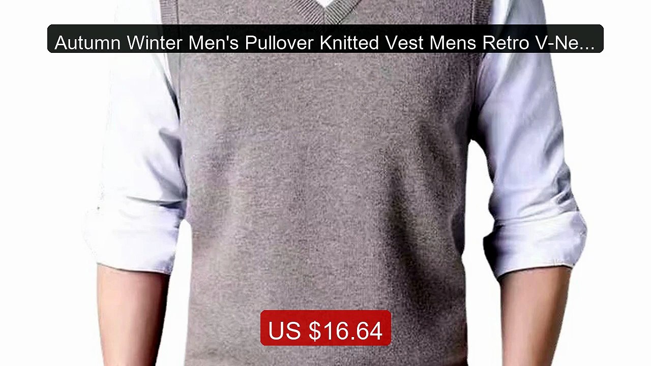 Autumn Winter Men's Pullover Knitted Vest Mens...