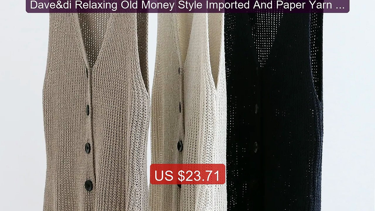 Dave&di Relaxing Old Money Style Imported And Paper Yarn V-nec... -- Best Buy 2026 | Great Quality!