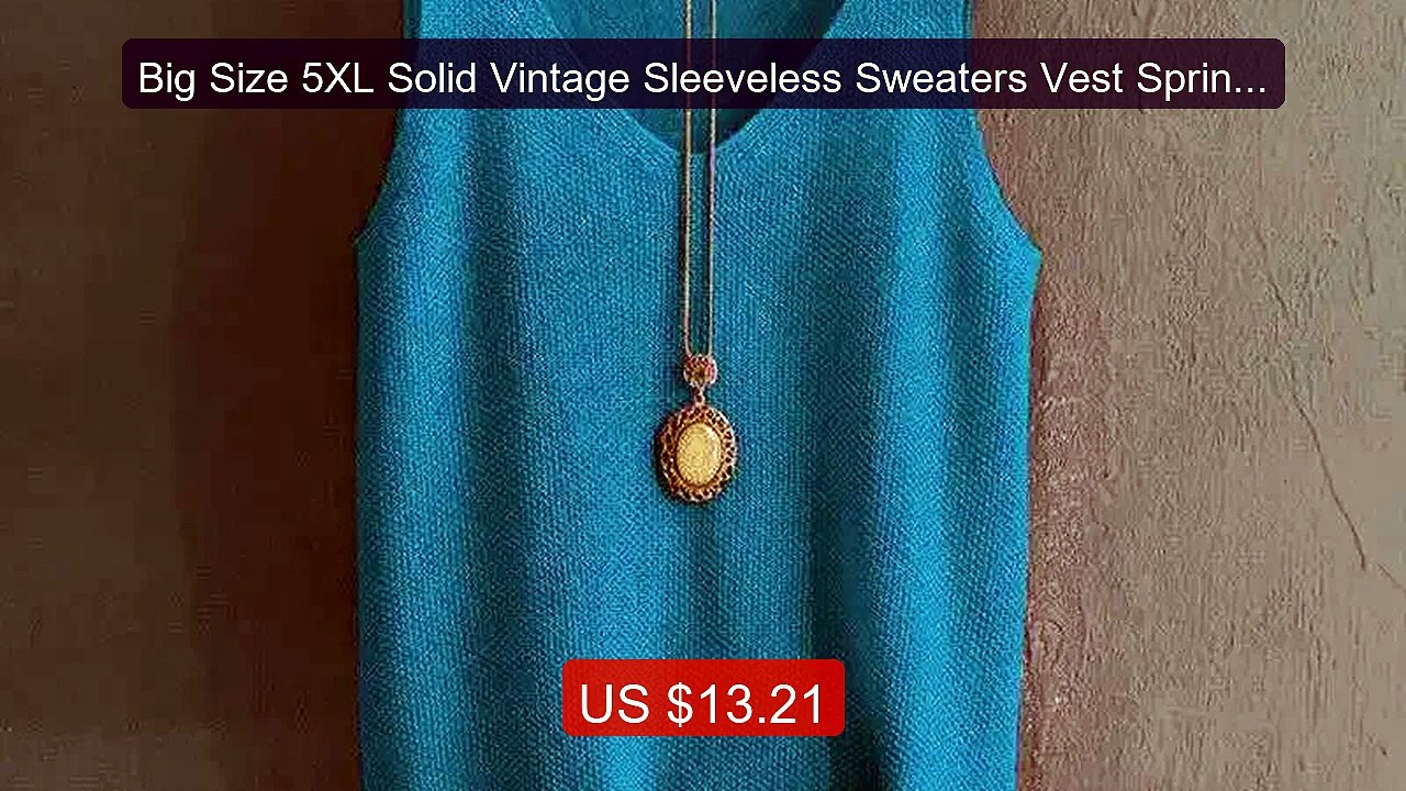 Big Size 5XL Solid Vintage Sleeveless Sweaters Vest Spring Autumn ... -- Best Deal 2026 | Shop Now!