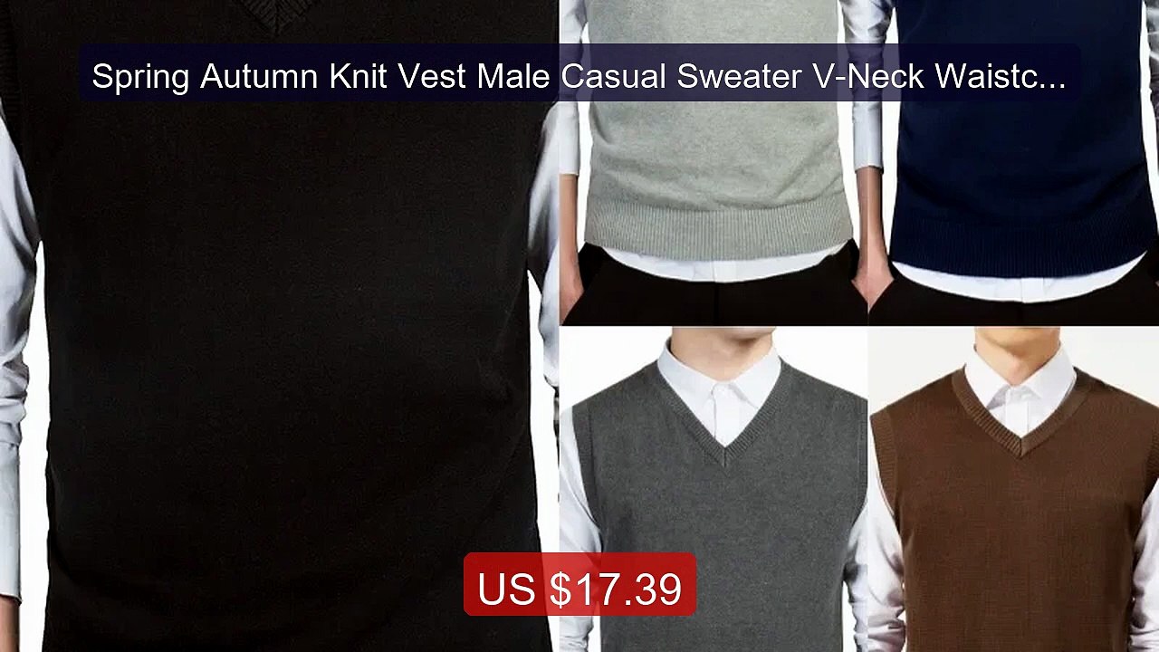 Spring Autumn Knit Vest Male Casual Sweater V-Neck Waistcoat M... -- Hot Deal 2026 | Limited Offer!