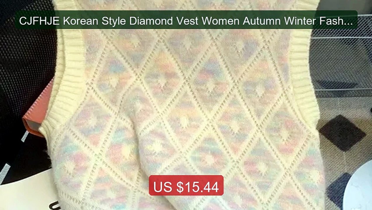 CJFHJE Korean Style Diamond Vest Women Autumn Winter Fashion ... -- Amazing Value 2026 | Must Have!
